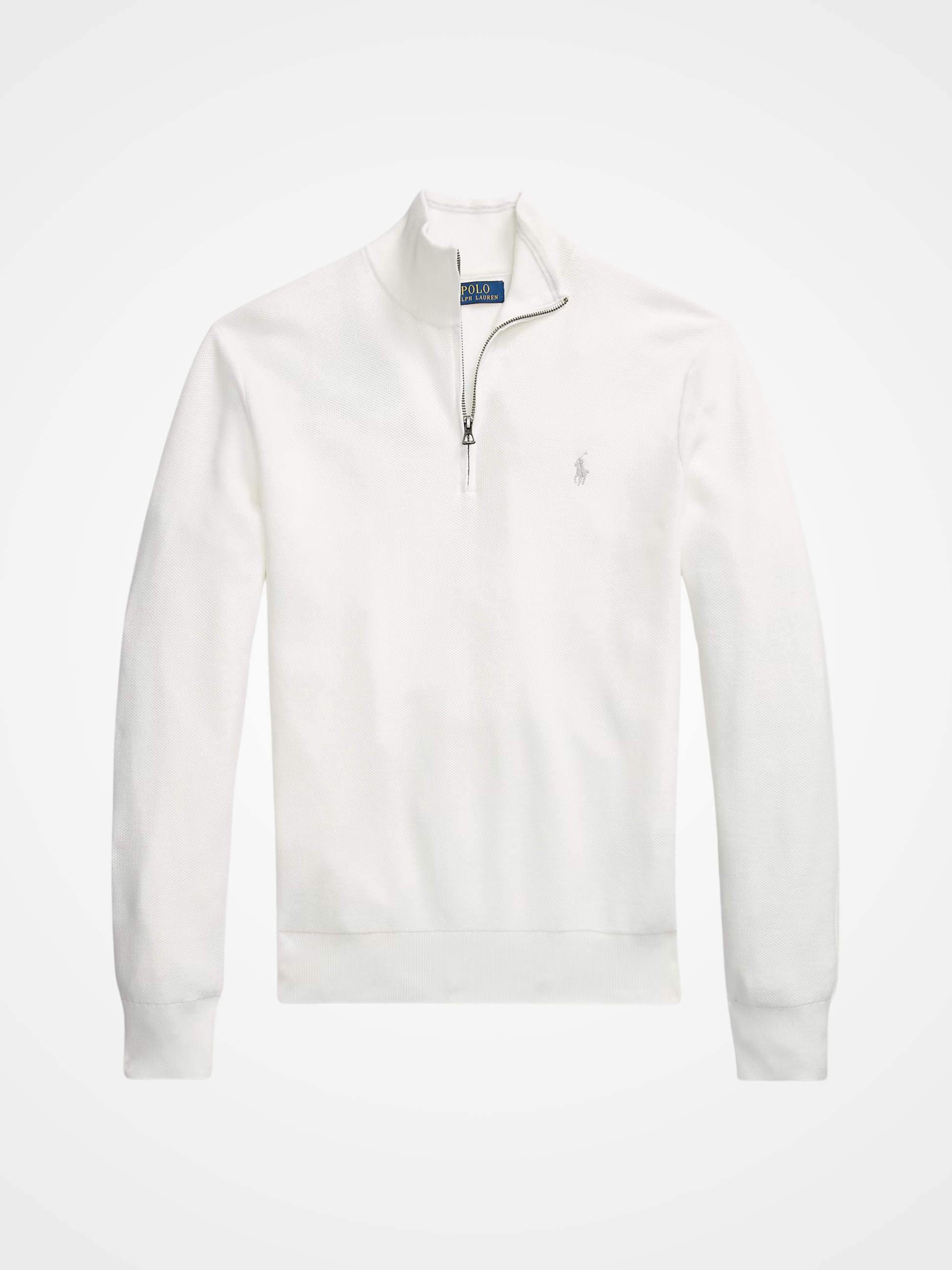 Mesh-Knit Cotton Quarter-Zip Sweater