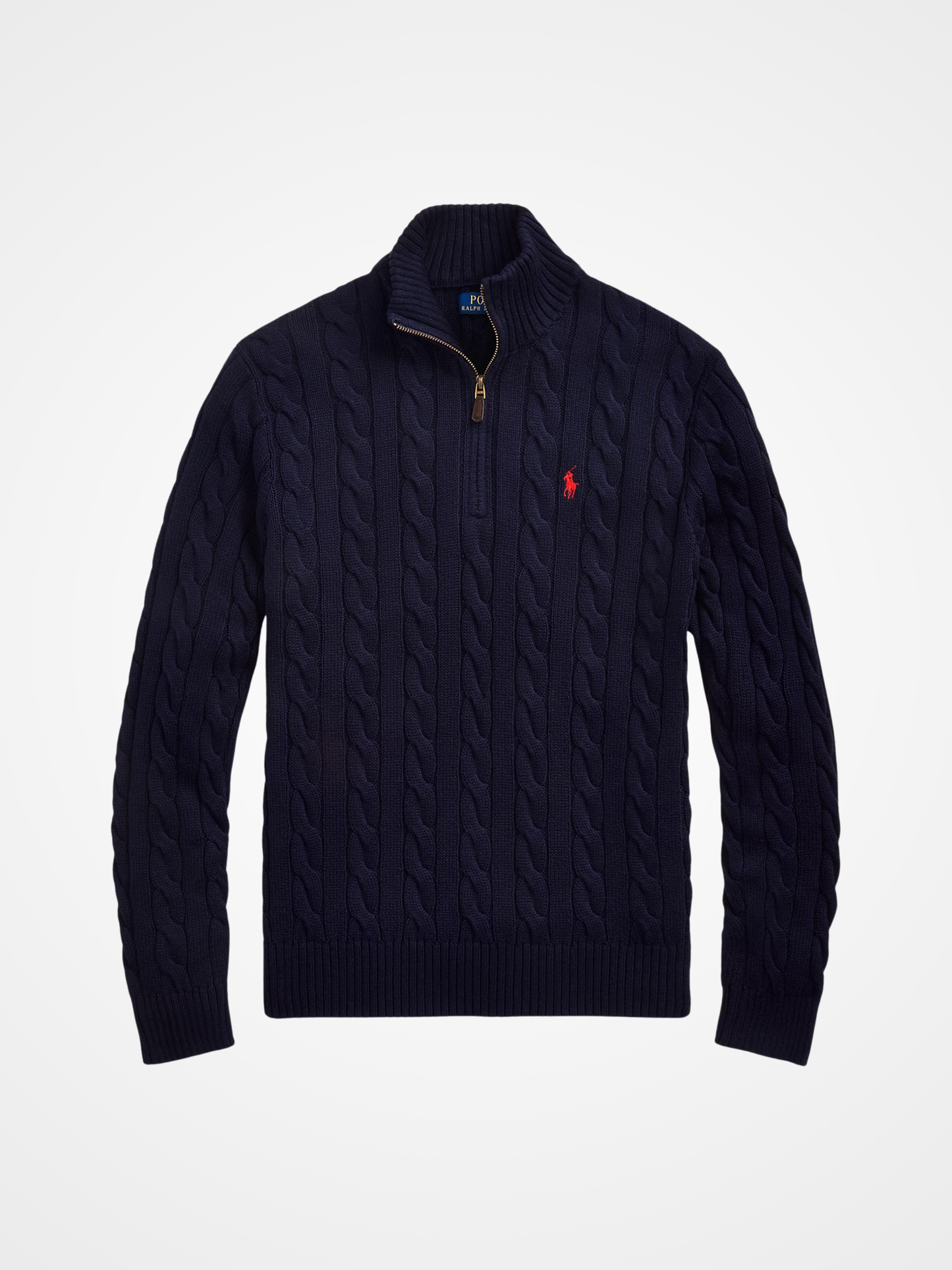 Cable-Knit Cotton Quarter-Zip Sweater