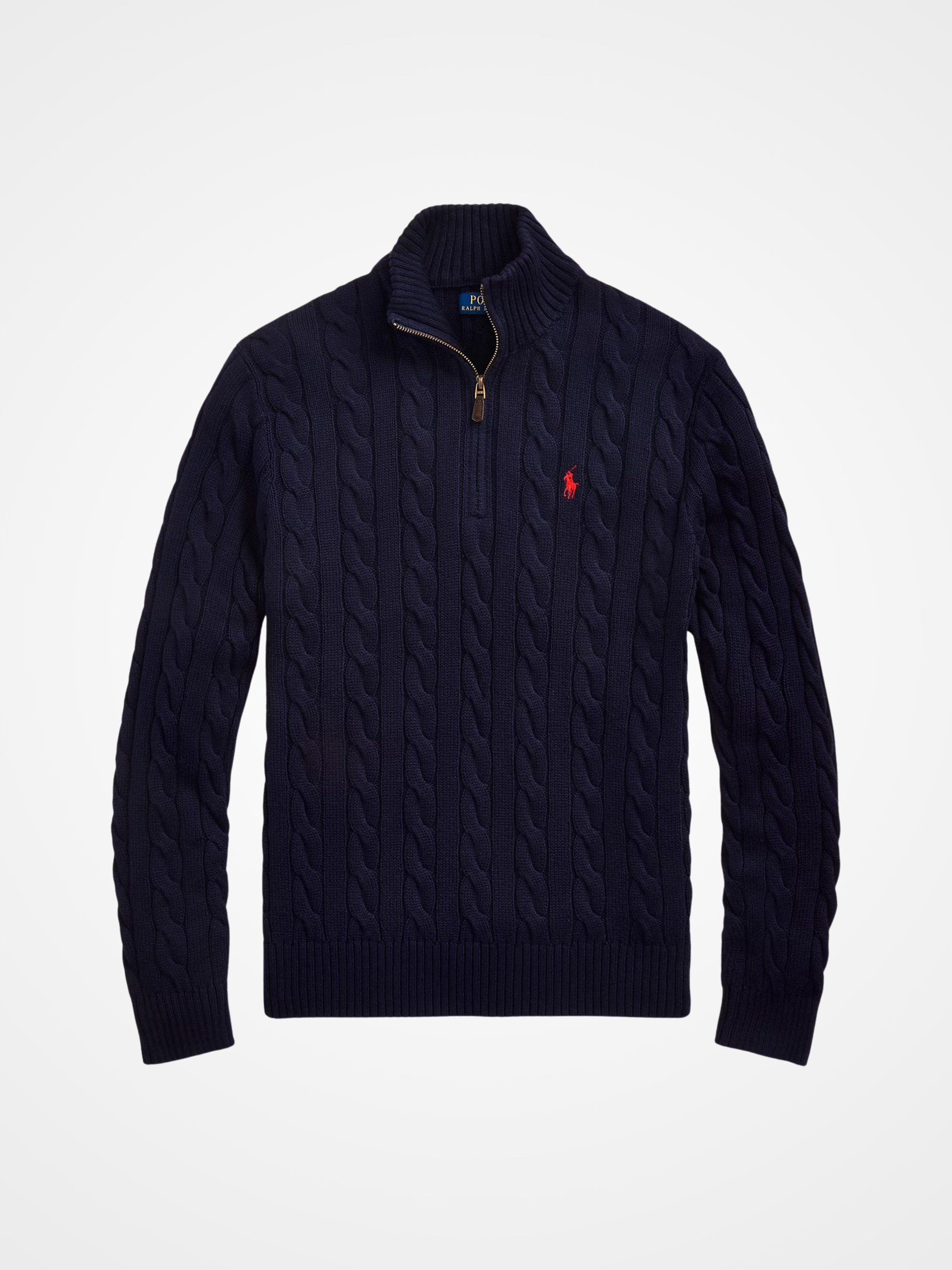 Cable-Knit Cotton Quarter-Zip Sweater
