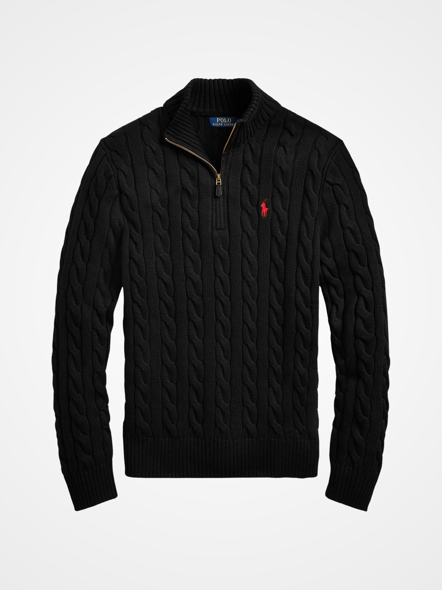 Cable-Knit Cotton Quarter-Zip Sweater