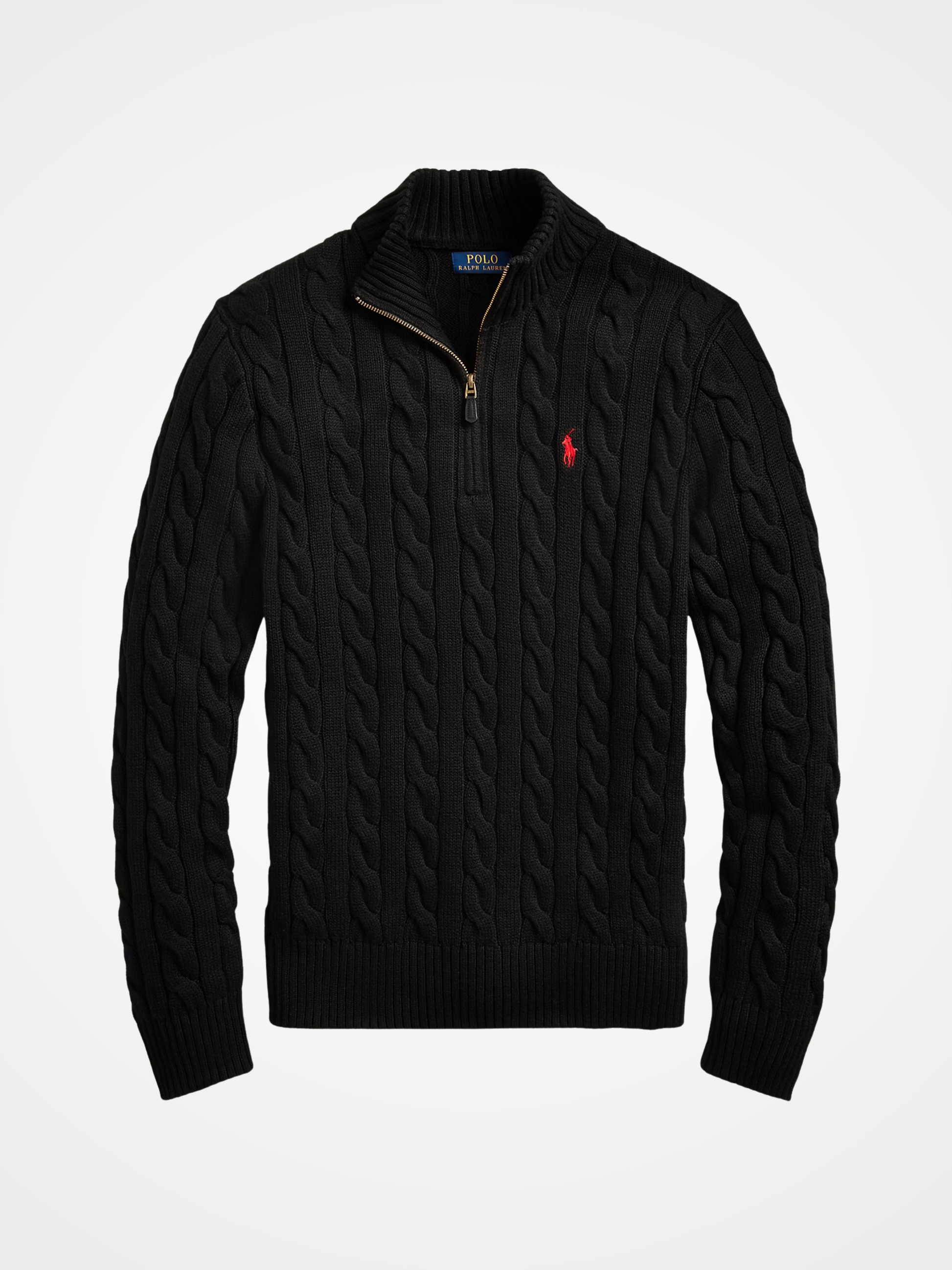 Cable-Knit Cotton Quarter-Zip Sweater