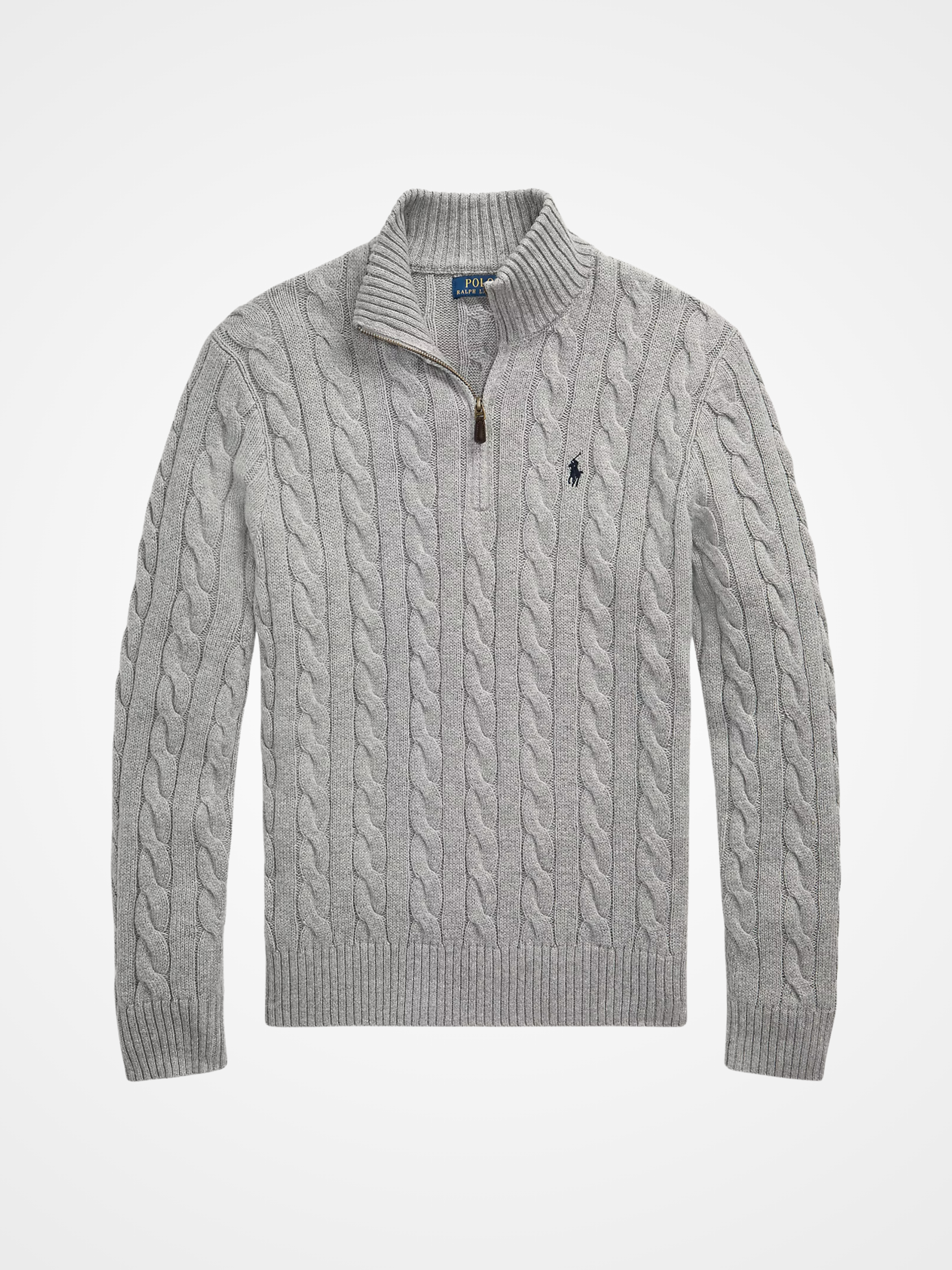 Cable-Knit Cotton Quarter-Zip Sweater