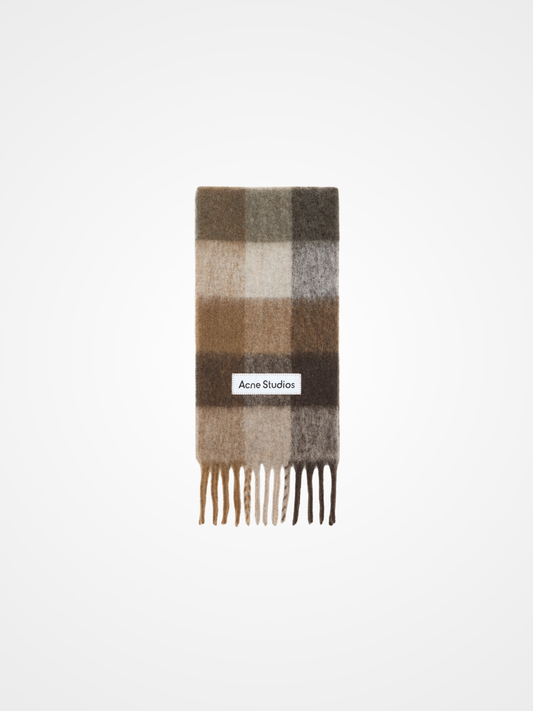 Mohair checked scarf