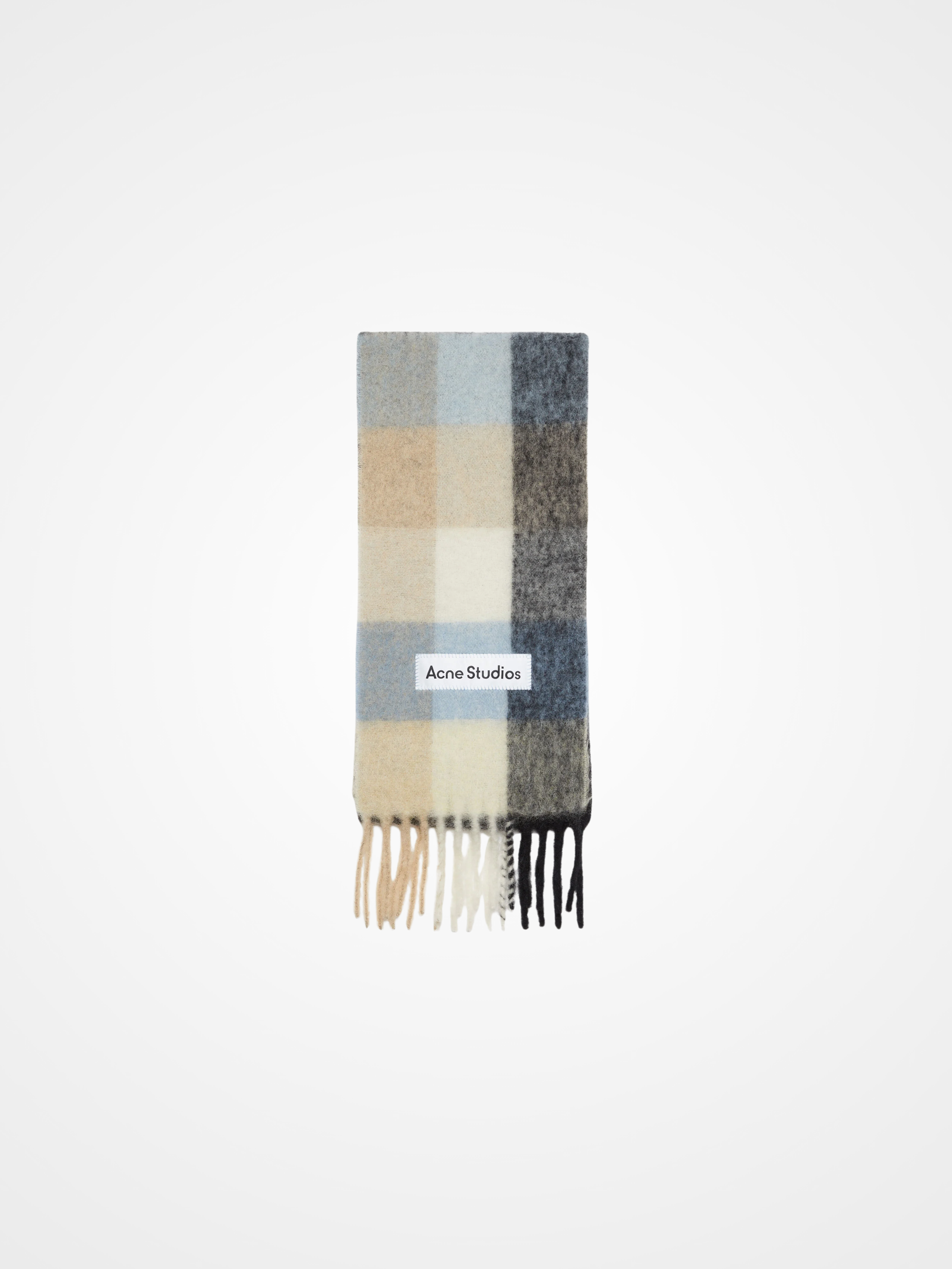 Mohair checked scarf