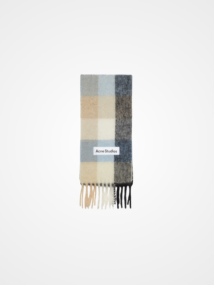 Mohair checked scarf