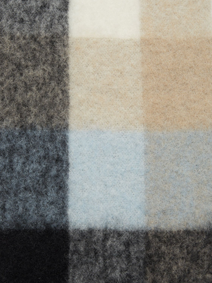 Mohair checked scarf