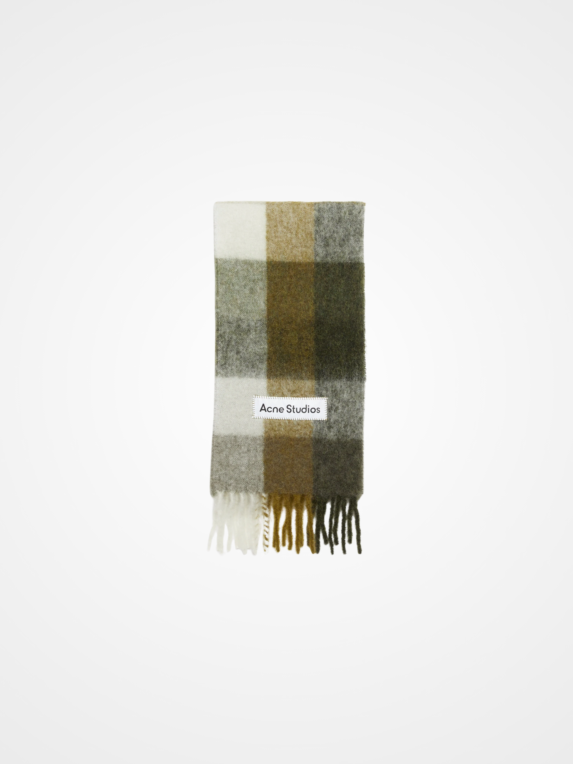 Mohair checked scarf