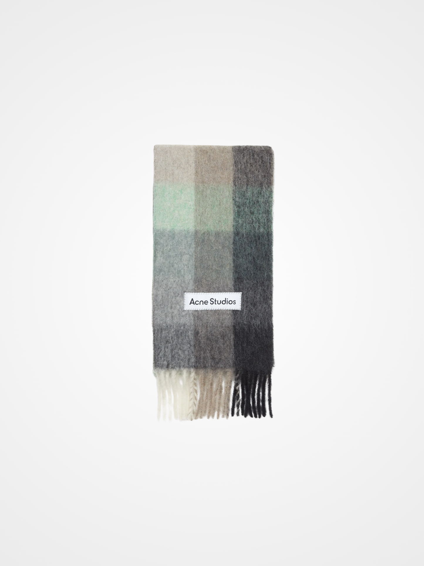 Mohair checked scarf