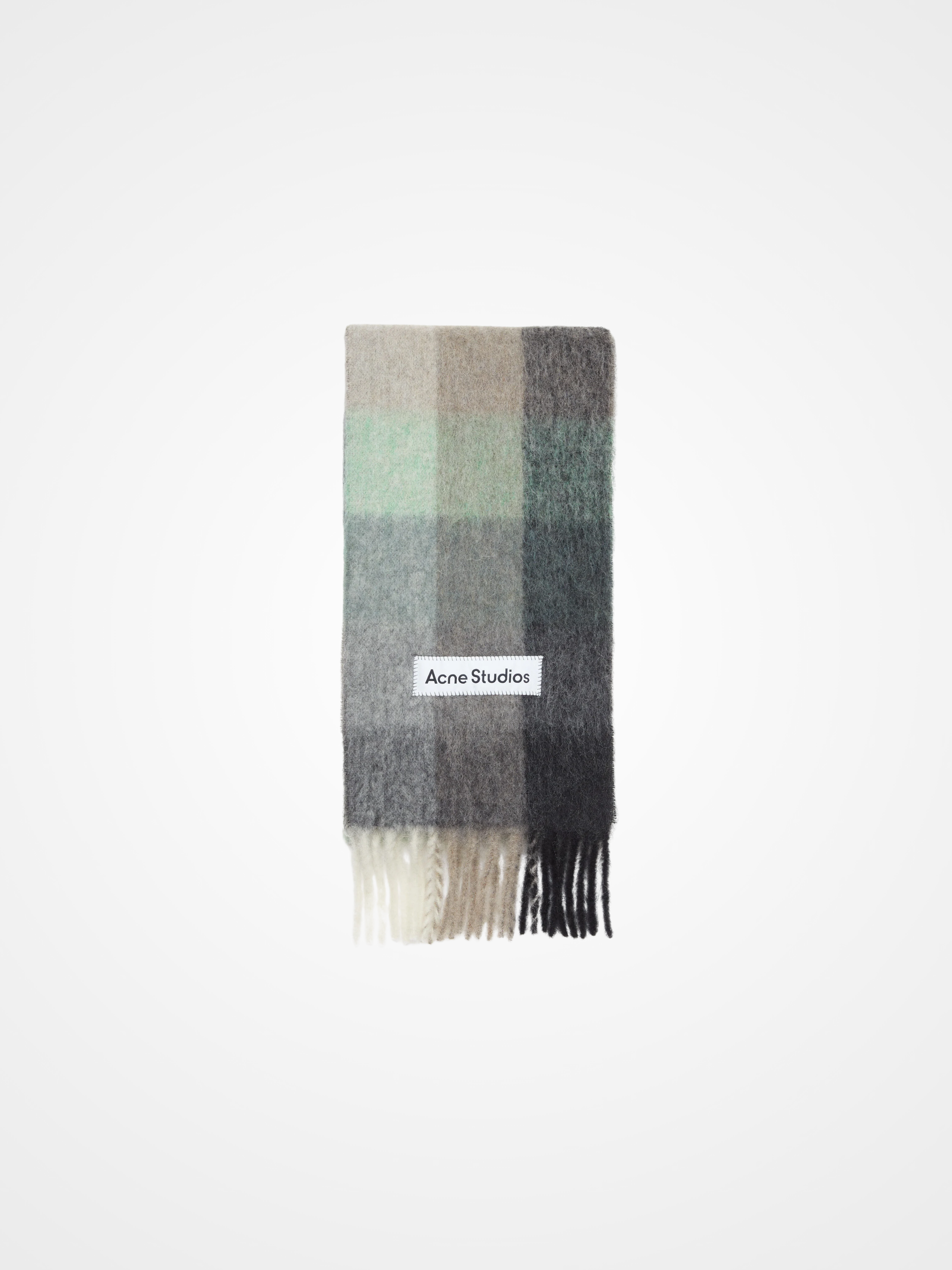Mohair checked scarf