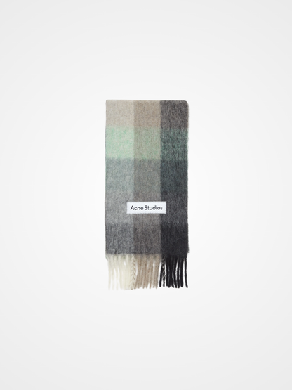 Mohair checked scarf