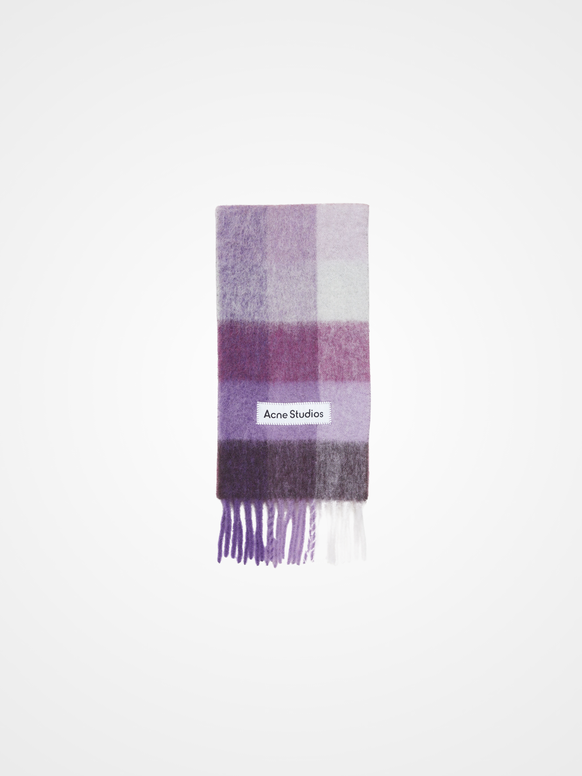 Mohair checked scarf