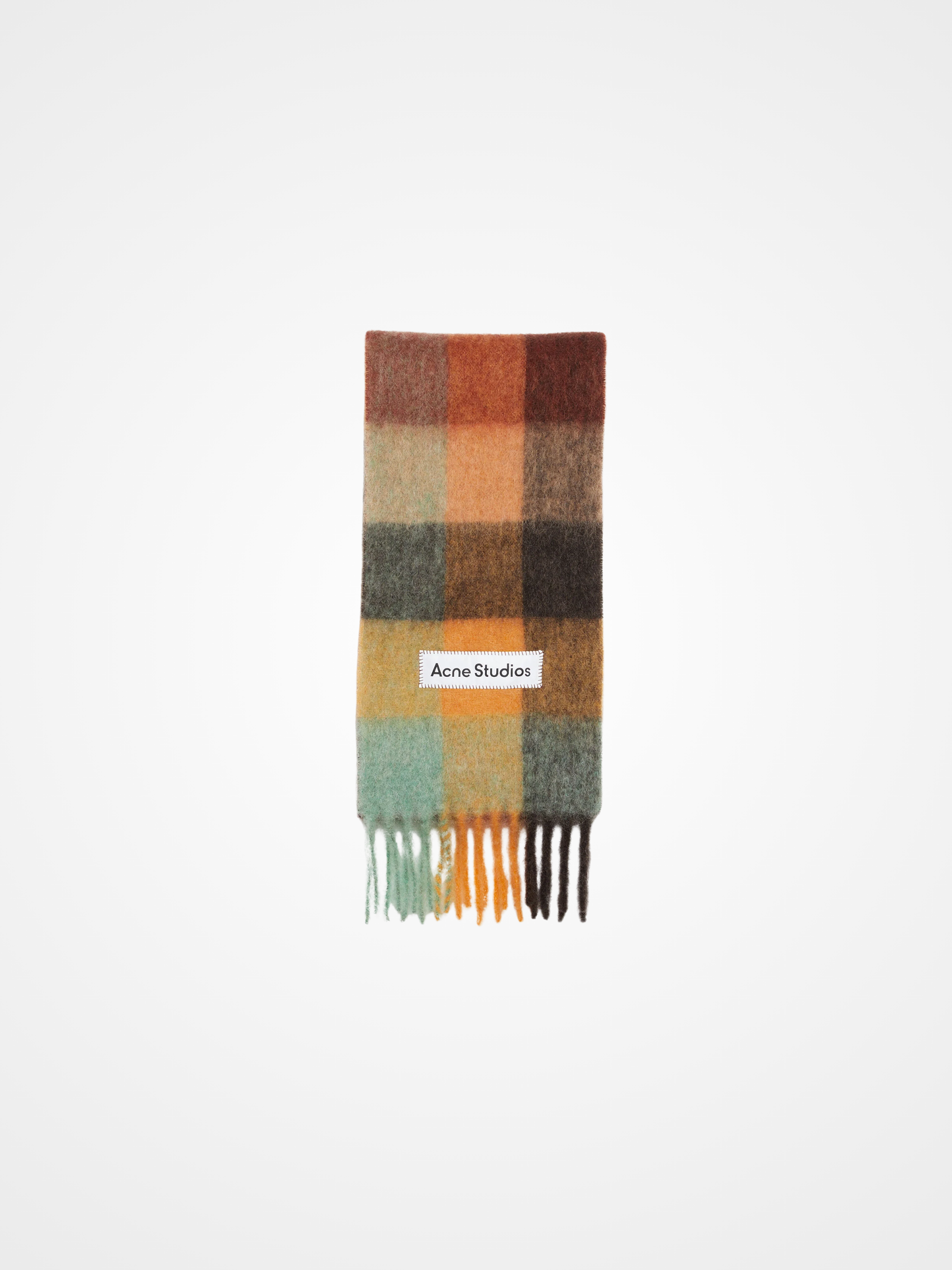 Mohair checked scarf