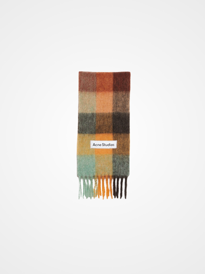 Mohair checked scarf