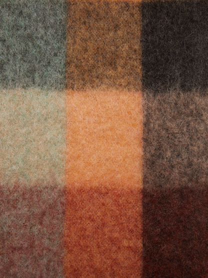 Mohair checked scarf