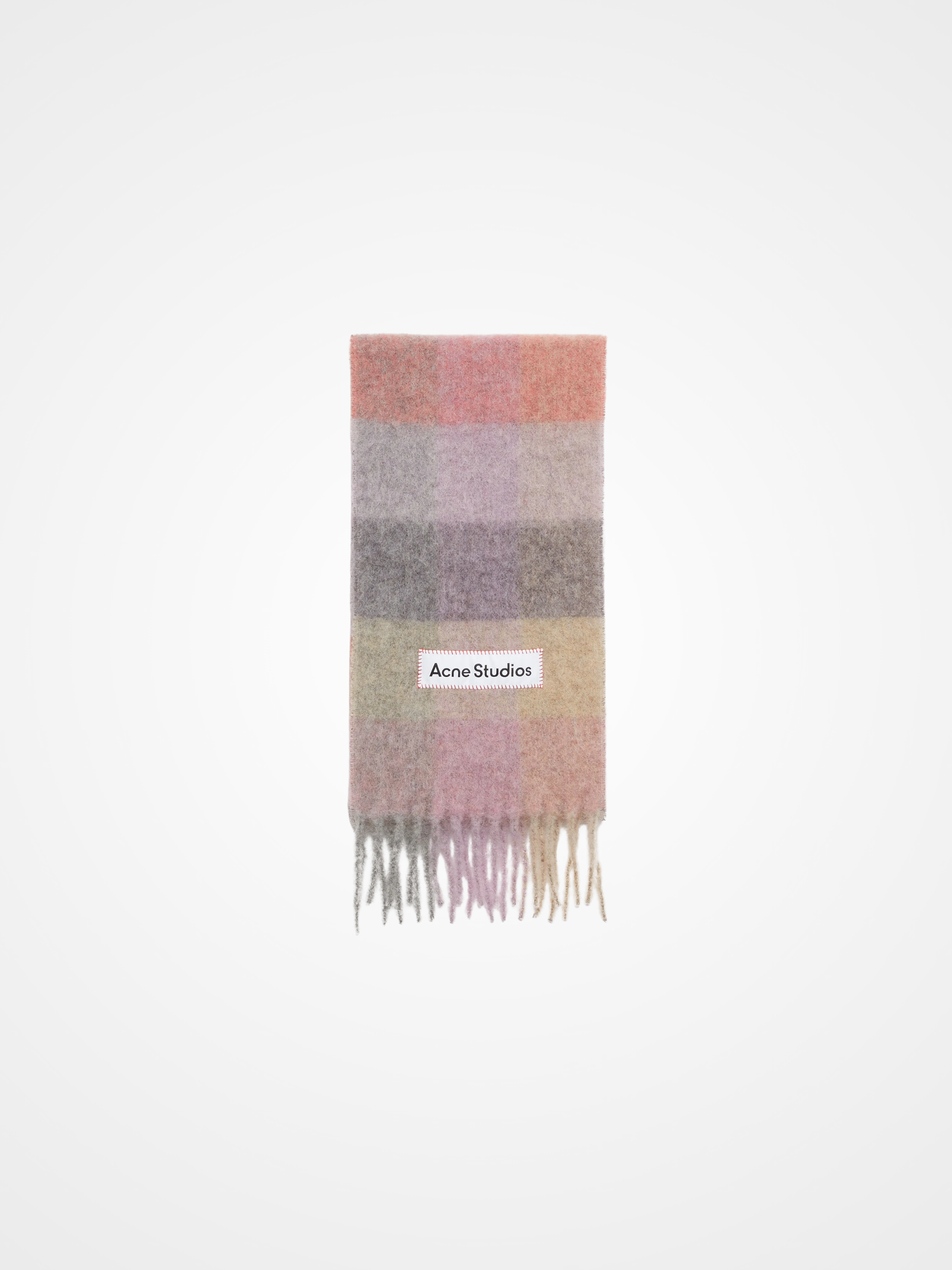 Mohair checked scarf