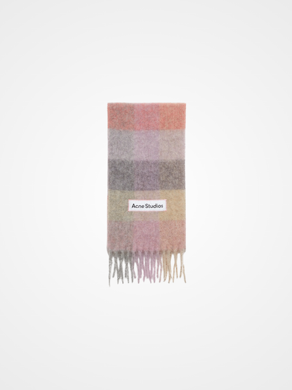 Mohair checked scarf