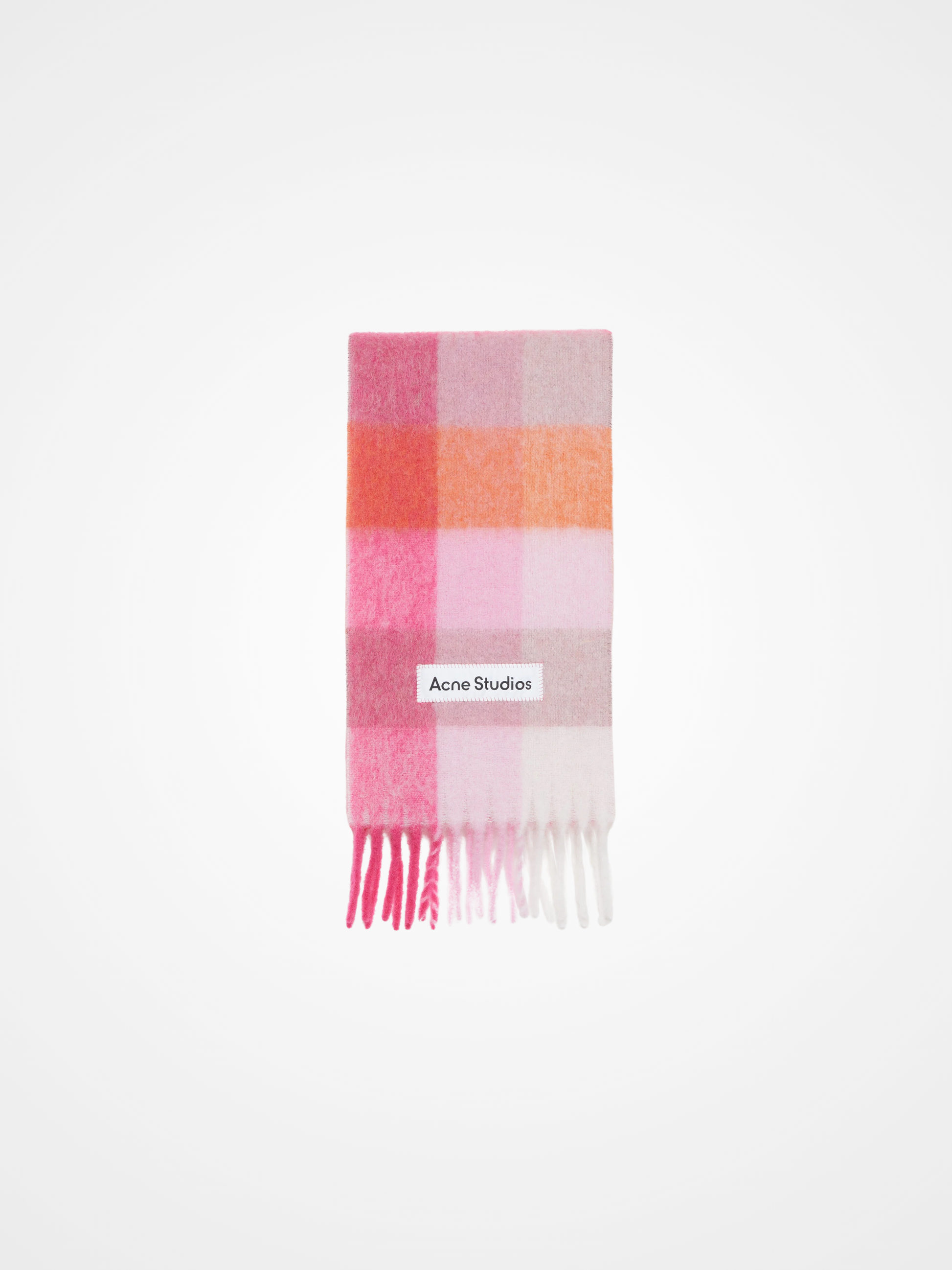 Mohair checked scarf