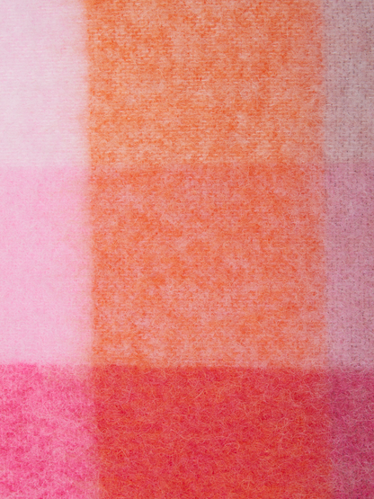 Mohair checked scarf