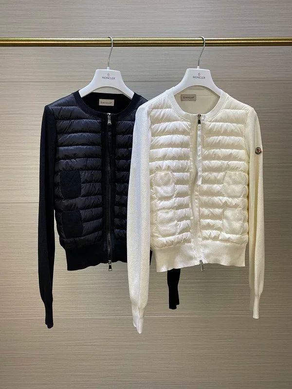 Padded Wool Zip-Up Cardigan
