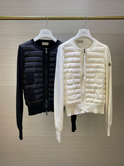 Padded Wool Zip-Up Cardigan