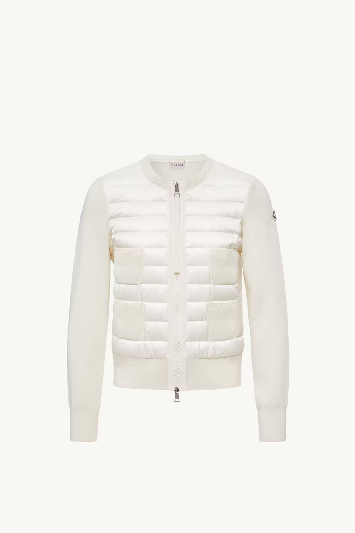Padded Wool Zip-Up Cardigan