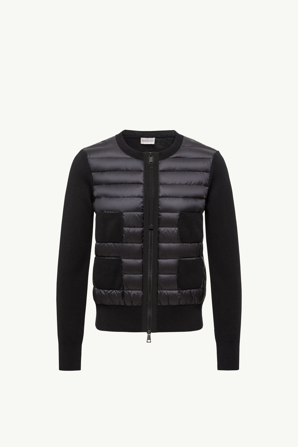 Padded Wool Zip-Up Cardigan