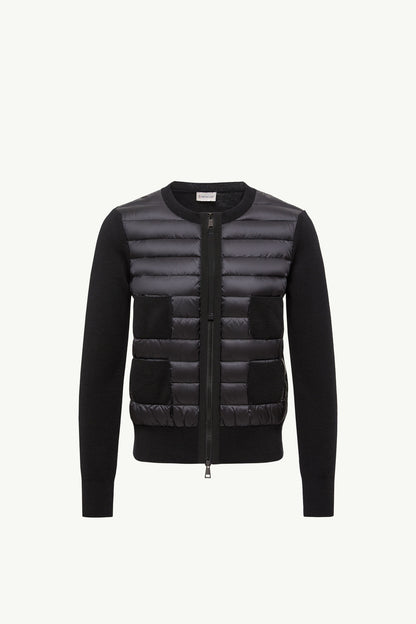 Padded Wool Zip-Up Cardigan