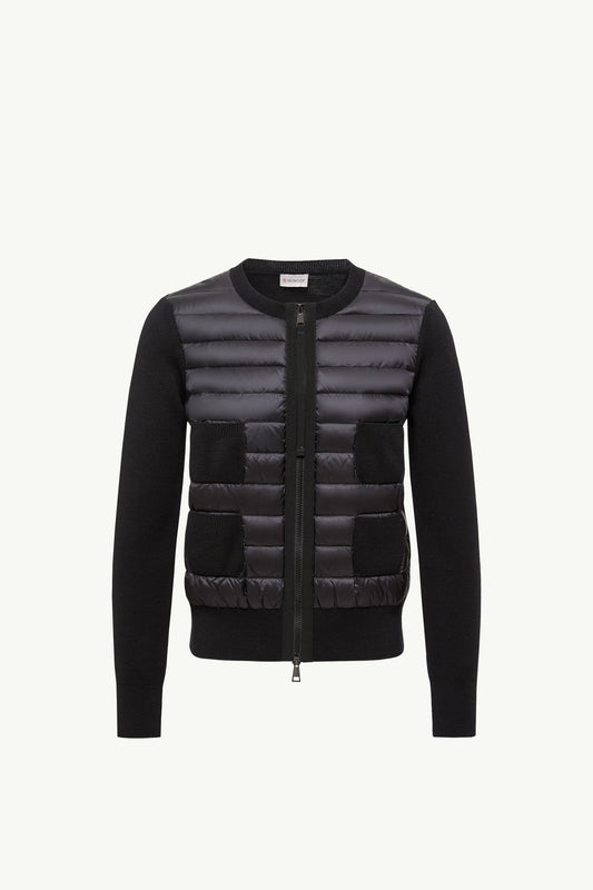Padded Wool Zip-Up Cardigan